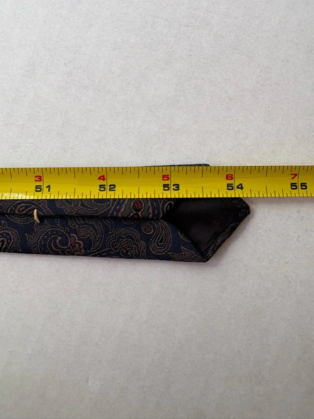 Vintage Oscar de la Renta Navy Gold Red Paisley Possibly Silk Tie